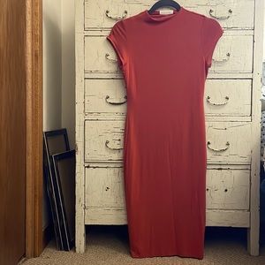 Below-the-knee length fitted dress